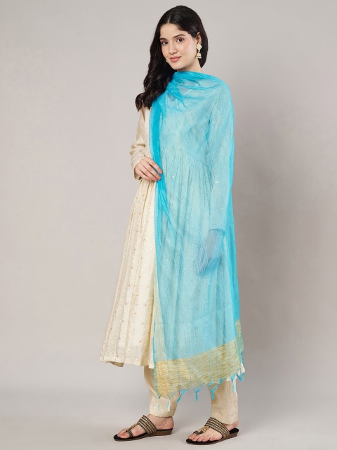 MUFFLY Woven Design Dupatta with Zari - Image 3