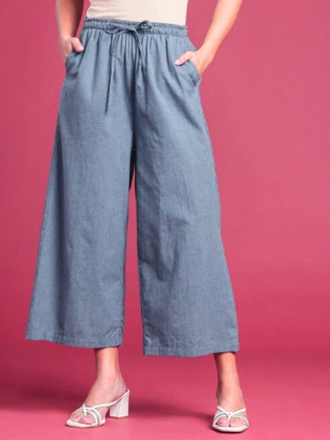 Bareblow Women Knitted Wide Leg Palazzos