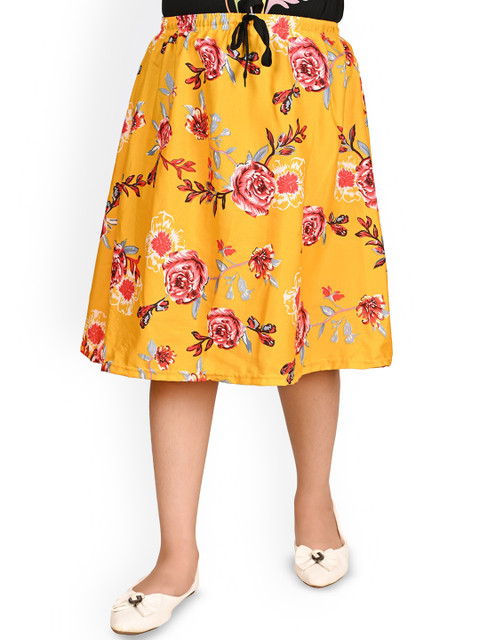 BAESD Girls Floral Printed Knee-Length Skirts