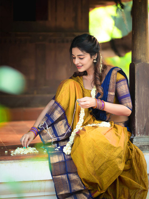 R K INFINITIVE Woven Design Semi-Stitched Lehenga & Unstitched Blouse With Dupatta