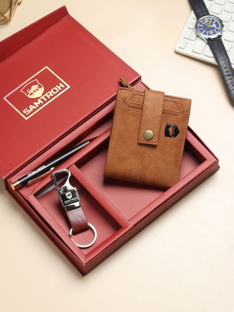 SAMTROH Men Accessory Gift Set of Wallet Pen & Keychain