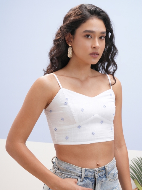 Vara By Vishudh Pure Cotton Schiffli Crop Top - Image 6