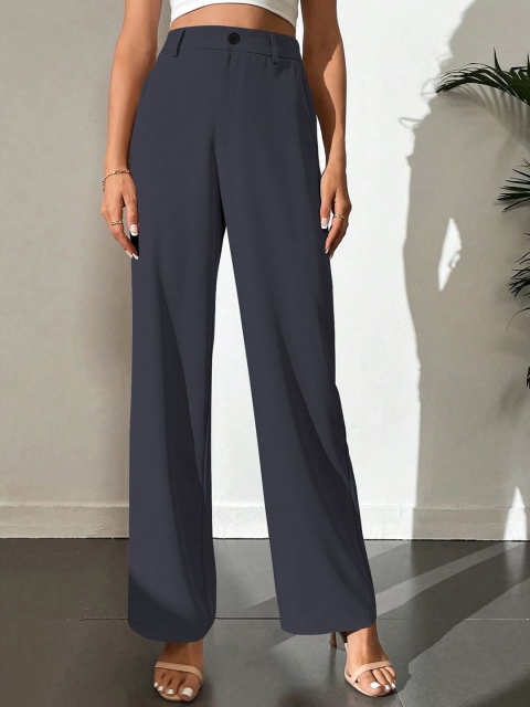 CILIMILI Women Relaxed Fit Wrinkle Free Trousers