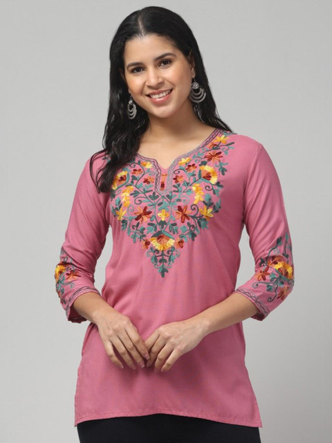 STYLE PREZONE Women Embroidered Thread Work Thread Work Kurti