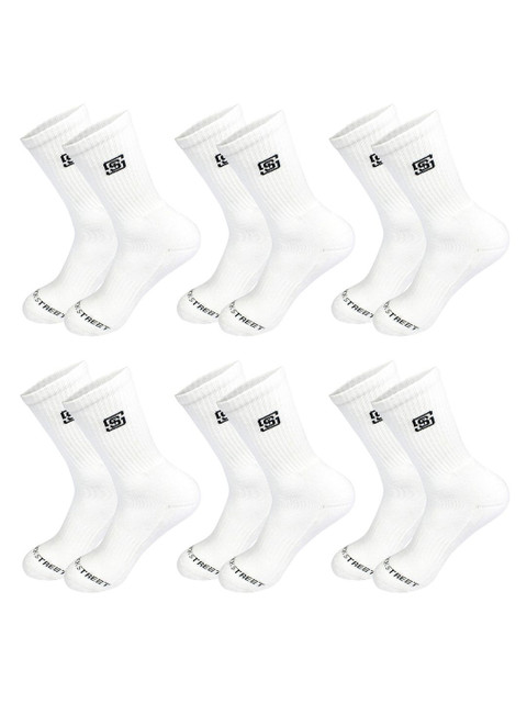 The Sock Street Men Pack Of 6 Sports Cushioned Calf-Length Socks