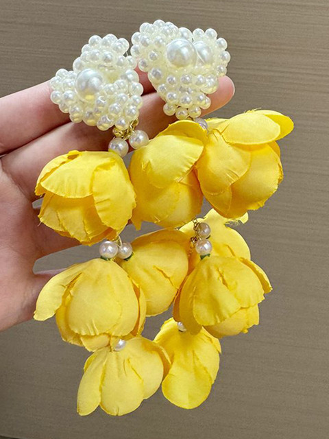 StyleCast x Revolte Leaf Shaped Drop Earrings - Image 2