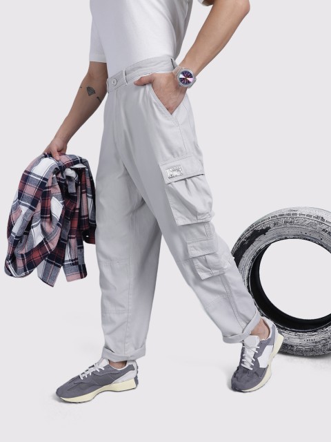 The Roadster Life Co. Men Mid-Rise Pure Cotton Relaxed Fit Cargos