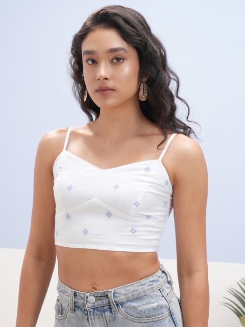 Vara By Vishudh Pure Cotton Schiffli Crop Top - Image 5