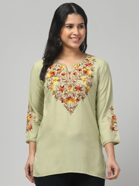 STYLE PREZONE Women Embroidered Thread Work Thread Work Kurti