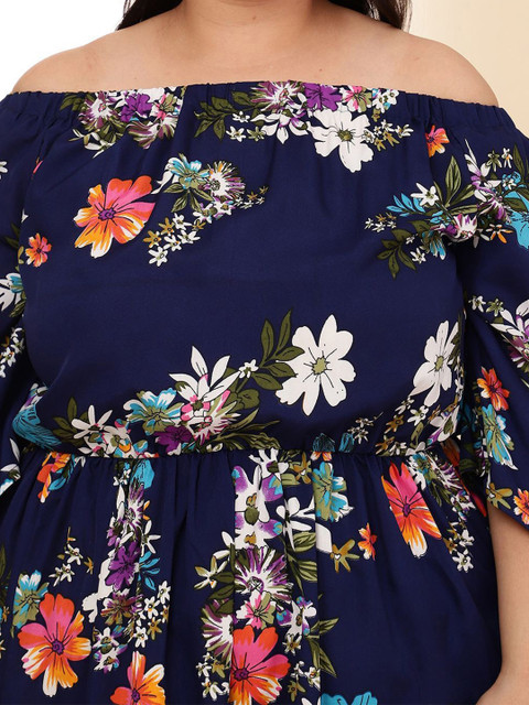 Sztori Women Plus Size Floral Printed Fit & Flare Maxi Dress - Image 2