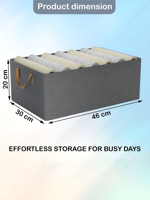 Aura Grey & Brown 10 Pieces Drawer Cloth Storage Organisers With Handle - Image 3