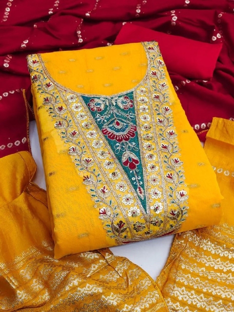 Panzora Embroidered Unstitched Dress Material