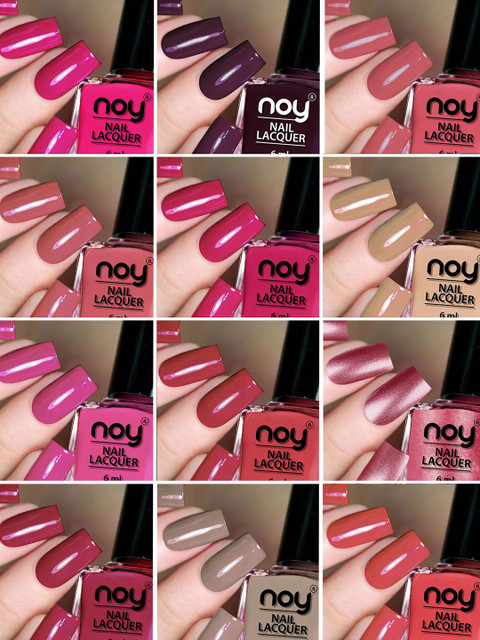 NOY Set Of 12 Quick Dry Shine Nail Polish- 6 ml Each