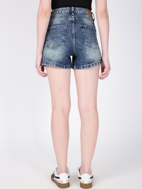 Bene Kleed Women Washed Denim Mid-Rise Shorts - Image 4