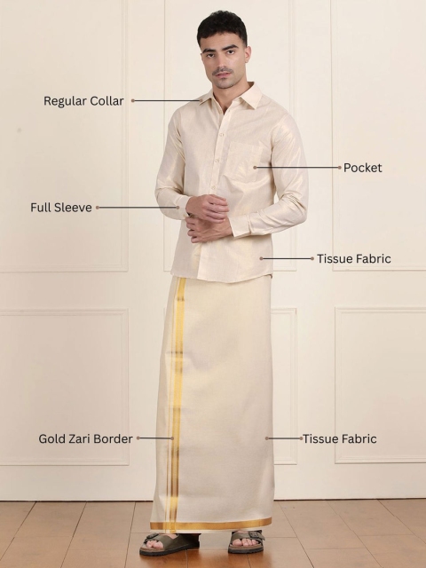 WHITE HEART Men Shirt Collar Clothing Set - Image 7