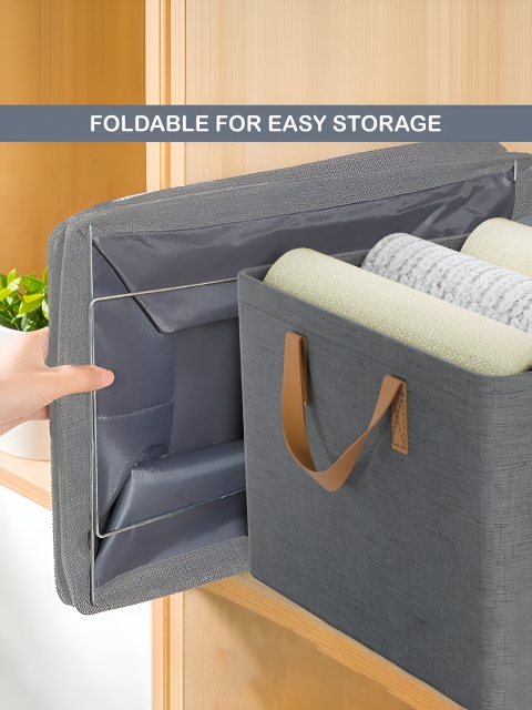 Aura Grey & Brown 10 Pieces Drawer Cloth Storage Organisers With Handle - Image 7