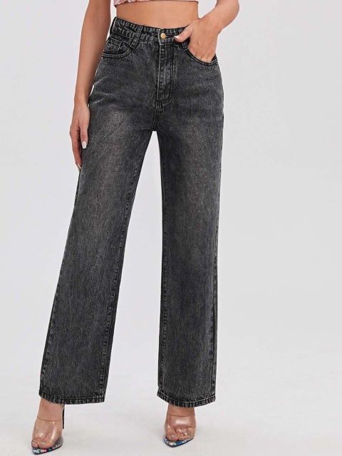 Stylecast X Kotty Women Flared High-Rise Cotton Light Fade Jeans