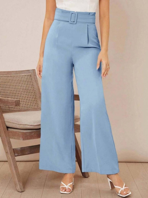Stylecast X Kotty Women Solid High-Rise Regular Fit Trousers