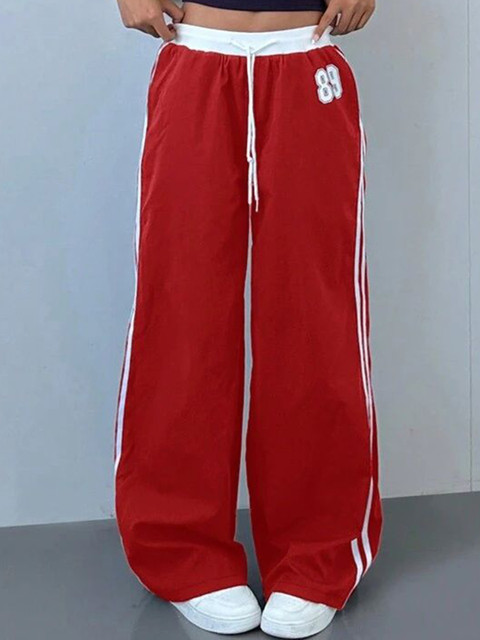 The Roadster Lifestyle Co Women Loose Fit High-Rise Cargo Track Pants