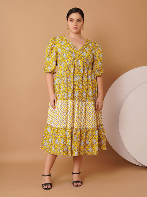 Sztori Women Floral Printed Midi Dress