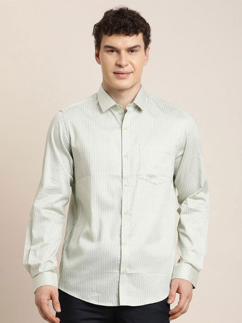 Turtle Men Standard Slim Fit Textured Spread Collar Cotton Formal Shirt - Image 2