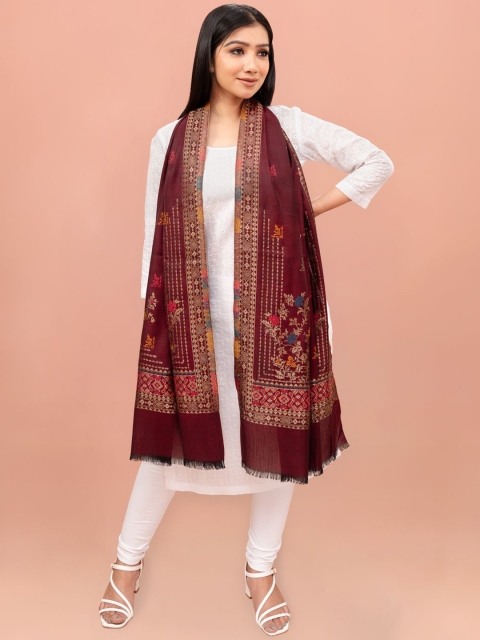 Kala Maison Women Floral Woven Design Shawl