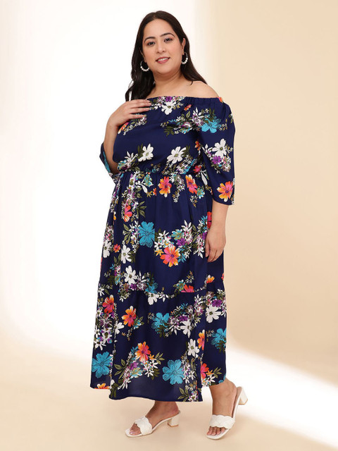 Sztori Women Plus Size Floral Printed Fit & Flare Maxi Dress - Image 4