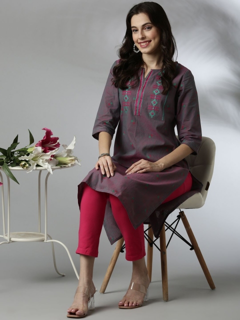 Anouk Floral Embroidered Thread Work Kurta