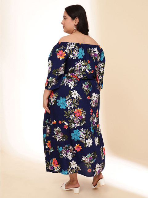 Sztori Women Plus Size Floral Printed Fit & Flare Maxi Dress - Image 5