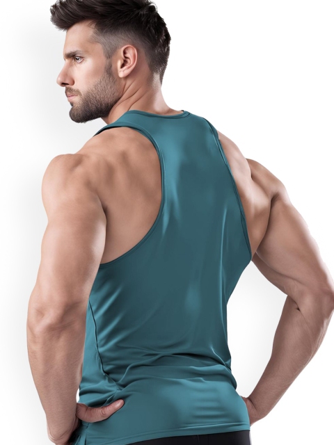 3Colors Printed Scoop Neck Gym Vests VEST-NCUT-ACTION-AF BLUE_M - Image 4