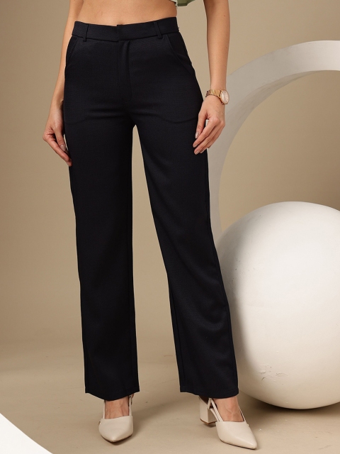 Chemistry Women Relaxed Straight Leg Straight Fit Wide Leg Trousers