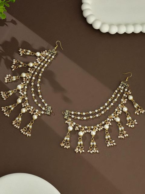 Anouk Gold-Plated Artificial Beads & Beaded Contemporary Ear Cuff