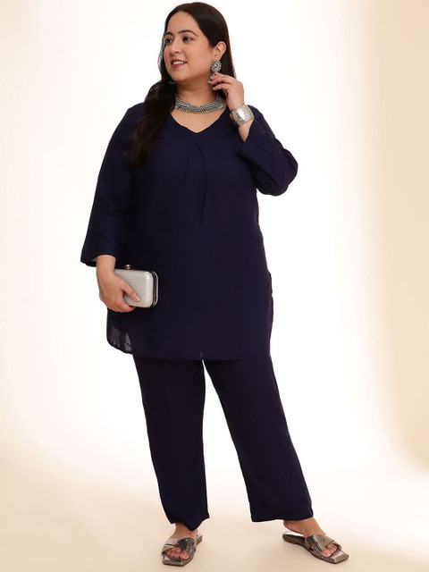 Sztori Women V-Neck Top With Trousers Co-Ords Set - Image 6