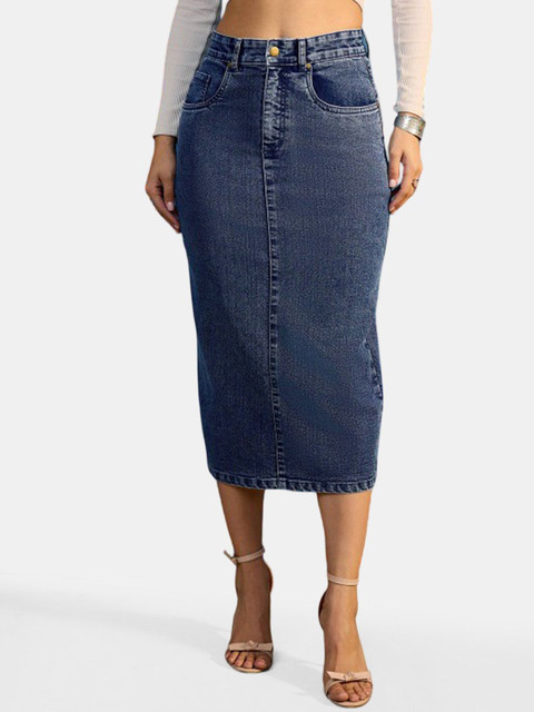 HERE&NOW A-Line Midi Slit Skirt