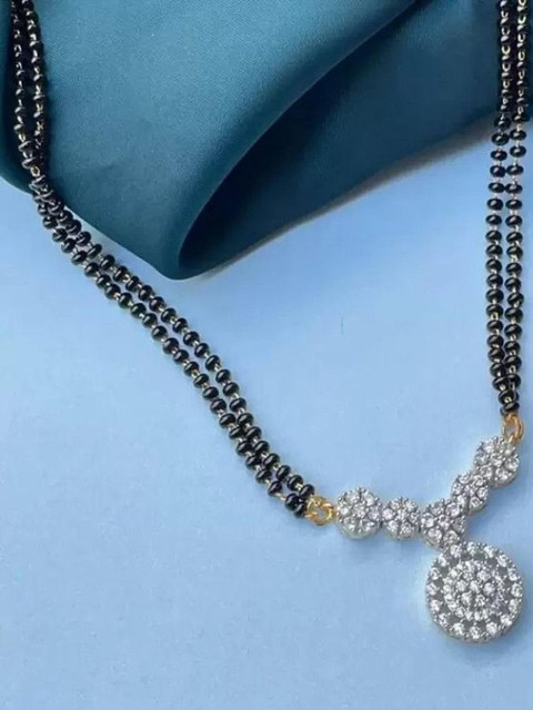 Anouk Gold-Plated Artificial Stones Studded and Beaded Mangalsutra