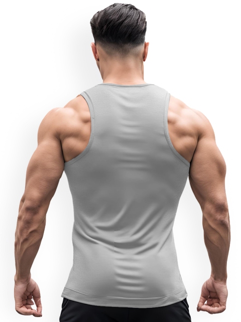 3Colors Printed Scoop Neck Gym Vests VEST-NCUT-ACTION-GREY_M - Image 2