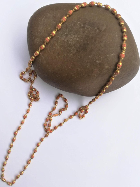 Apnisanskriti Unisex Rudrani Golden Caps Mala