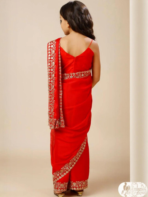 VADLI FASHION Red NA Silk Blend Sarees