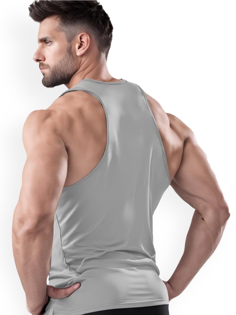 3Colors Printed Scoop Neck Gym Vests VEST-NCUT-ACTION-GREY_M - Image 3