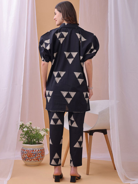 KALINI Printed Shirt-Collar Top With Trousers Co-Ords - Image 4