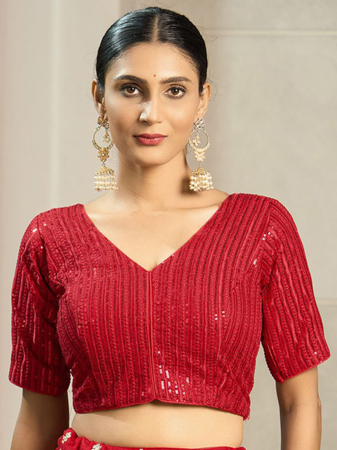 HERE&NOW Embroidered Sleeveless Saree Blouse