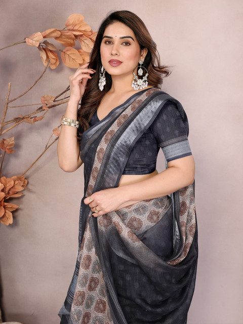 vj fashion Zari Linen Blend Saree - Image 5