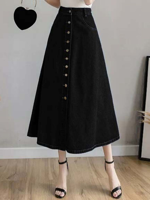 Tripursundari Fashion Open-Front A-Line Maxi Skirt