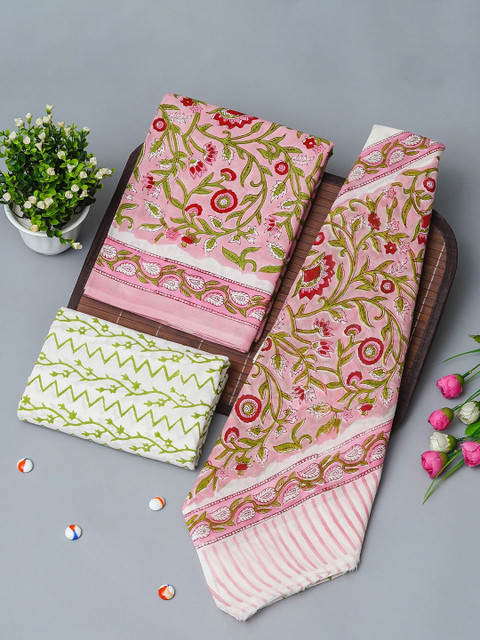 Kwatchi Printed Pure Cotton Unstitched Dress Material