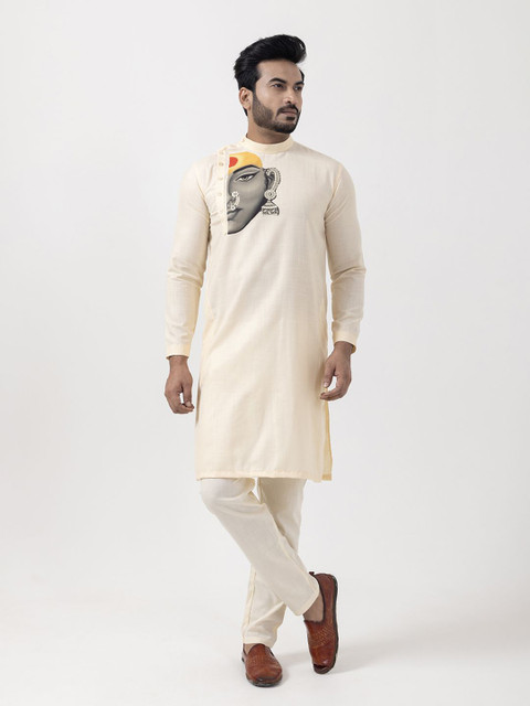 DEVOILER Men Ethnic Motifs Printed Cotton Kurta