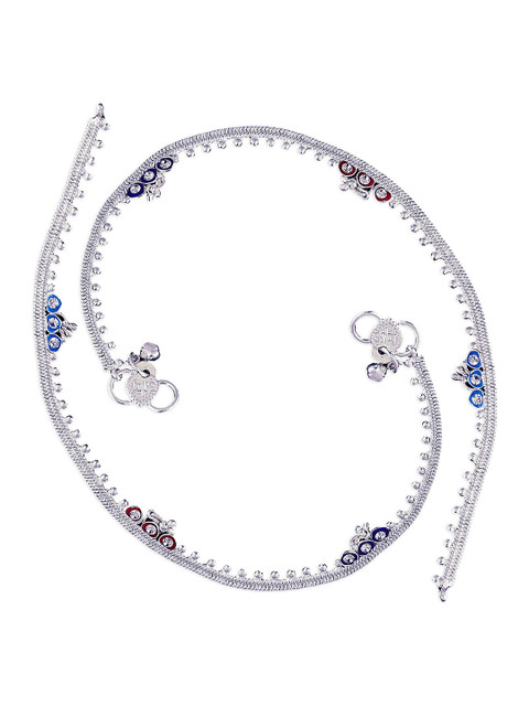 Crazy Fashion Stainless Steel Silver Plated Anklets