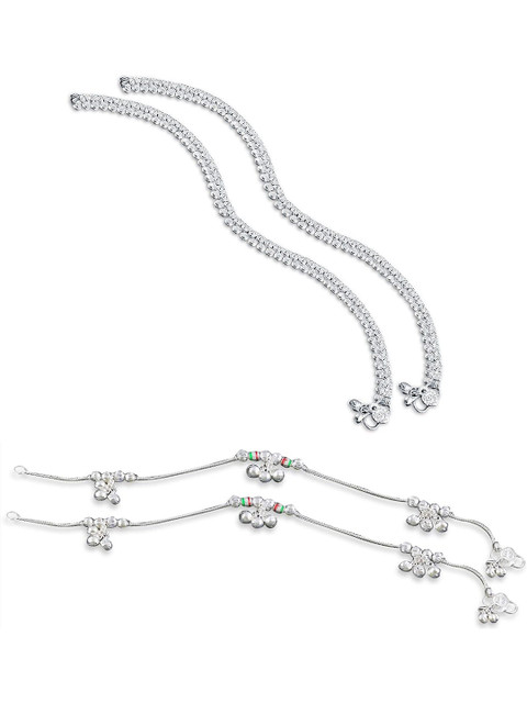 Crazy Fashion Set Of 2 Stainless Steel Anklet