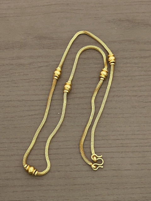 ROFARWORD Gold-Plated Stone Studded & Beaded Chain - Image 2