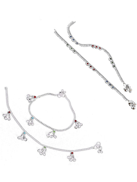 Crazy Fashion Set Of 2 Stainless Steel Anklet