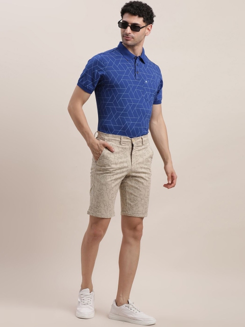 Turtle Men Self Design Printed Slim Fit Mid-Rise Shorts - Image 5